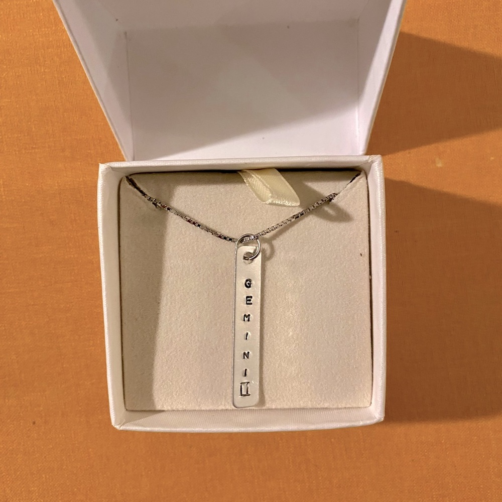 Gemini sterling silver necklace